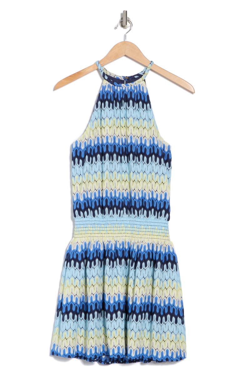 Ramy Brook Leona Knit Halter Dress, Alternate, color, Cloud Blue Multi