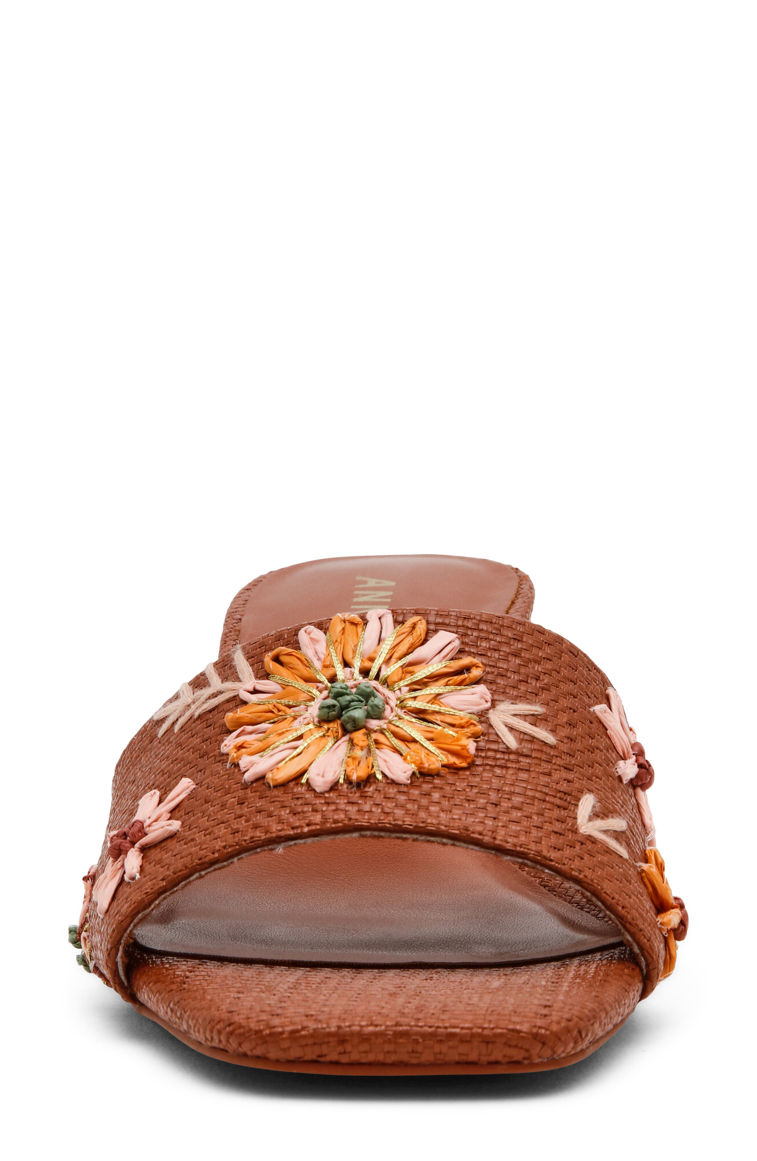 Anne Klein Dolls Block Heel Sandal, Alternate, color, Brown Raffia