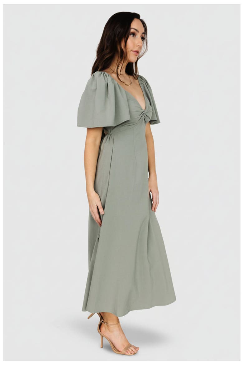 Indie Back Tie Dress, Alternate, color, Dusty Green