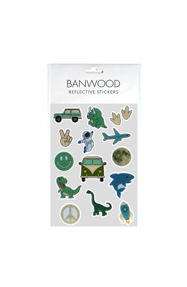 Banwood Reflective Bike Stickers Dinosaurs Space Adventure, Main, color, Multi-Colour