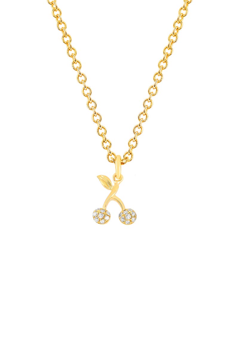 Diamond Mini Cherry Pendant Necklace, Main, color, 14K YELLOW GOLD