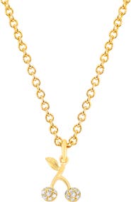 EF Collection Diamond Mini Cherry Pendant Necklace
