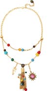 Kurt Geiger London Bead Tassel Layered Necklace