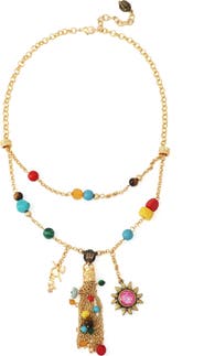 Kurt Geiger London Bead Tassel Layered Necklace