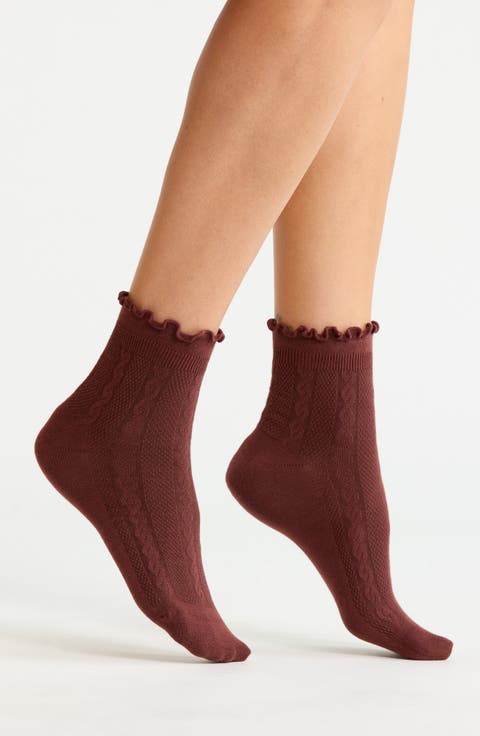 Lettuce Hem Demi Crew Socks