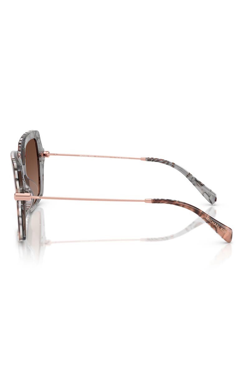 Michael Kors Quogue 57mm Polarized Gradient Square Sunglasses, Alternate, color, Pink Tortoise / Brown Polar
