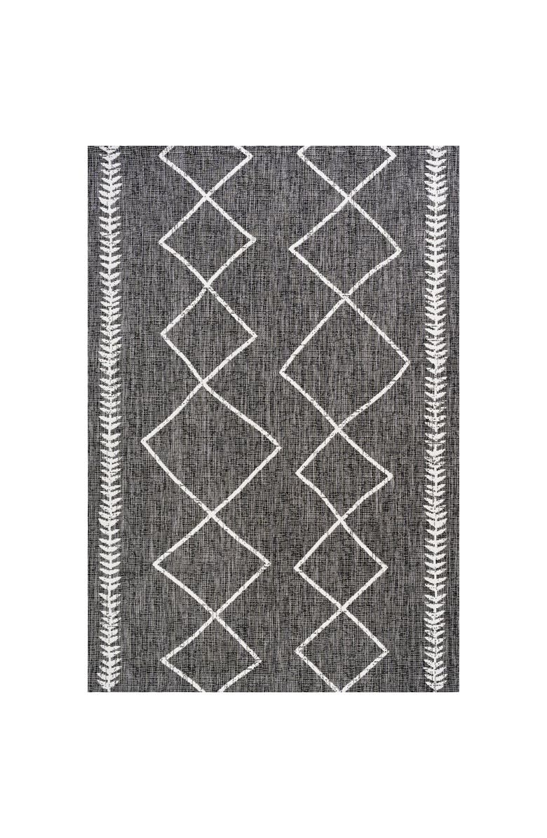 JONATHAN Y Derya Diamond Trellis Indoor/Outdoor Area Rug, Main, color, Black/Ivory