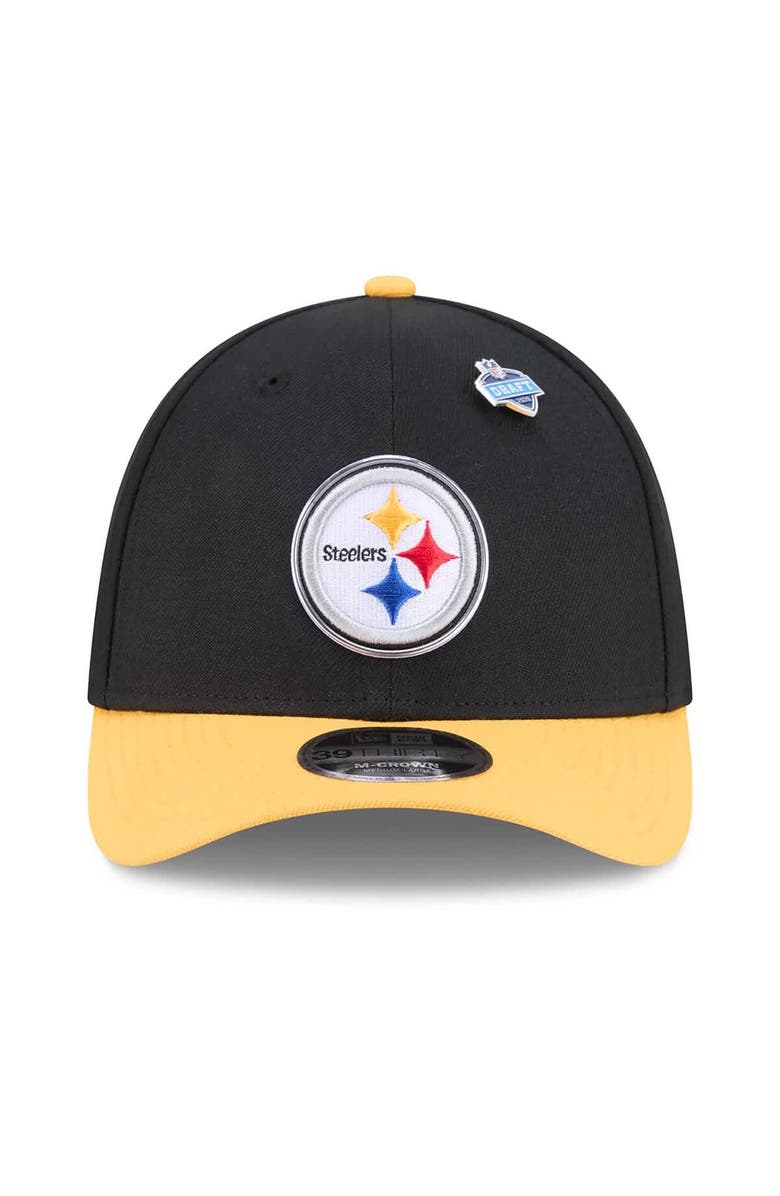 New Era Men's New Era  Black/Gold Pittsburgh Steelers 2026 NFL Draft 39THIRTY M-Crown Flex Hat, Alternate, color, Black