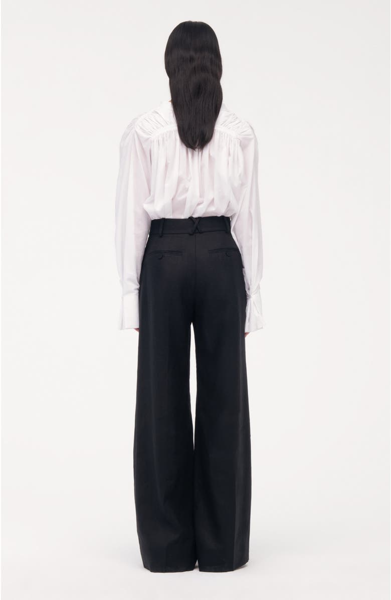 Another Tomorrow Pleated Trouser, Alternate, color, Black