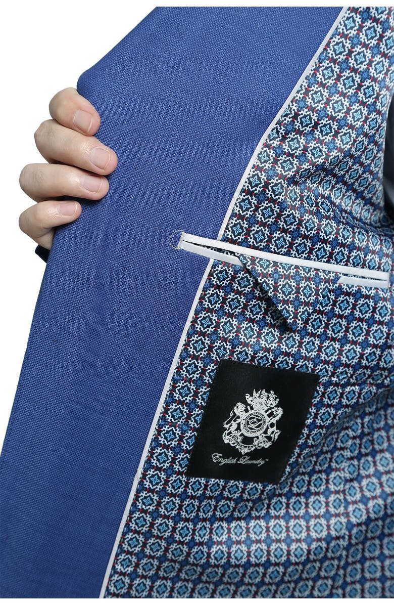 English Laundry Solid Blue Slim Fit Two Button Notch Lapel Wool Suit, Alternate, color, 