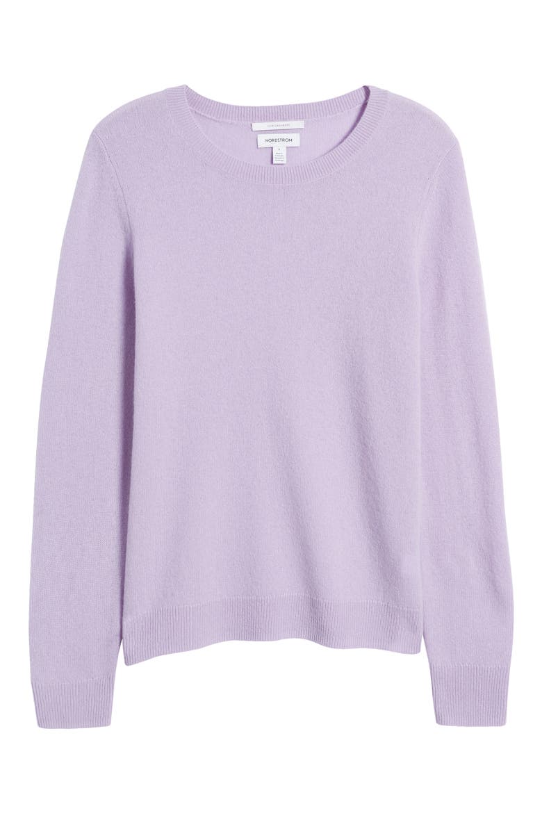 Cashmere Crewneck Sweater, Alternate, color, PURPLE BETTA