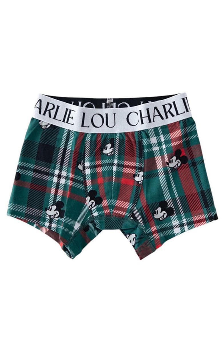 Charlie Lou Baby<sup>®</sup> Little Boy's Steamboat Willie Tartan Boxer Briefs, Main, color, Multicolor