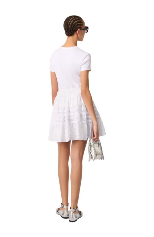 Maje Short Embroidered Skirt
