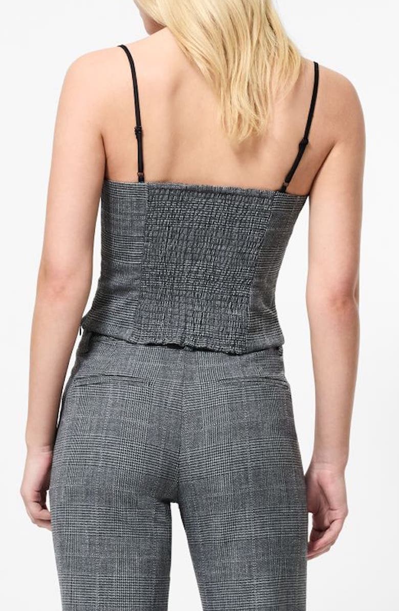 French Connection Owen Plaid Suiting Corset Top, Alternate, color, Charcoal-Black