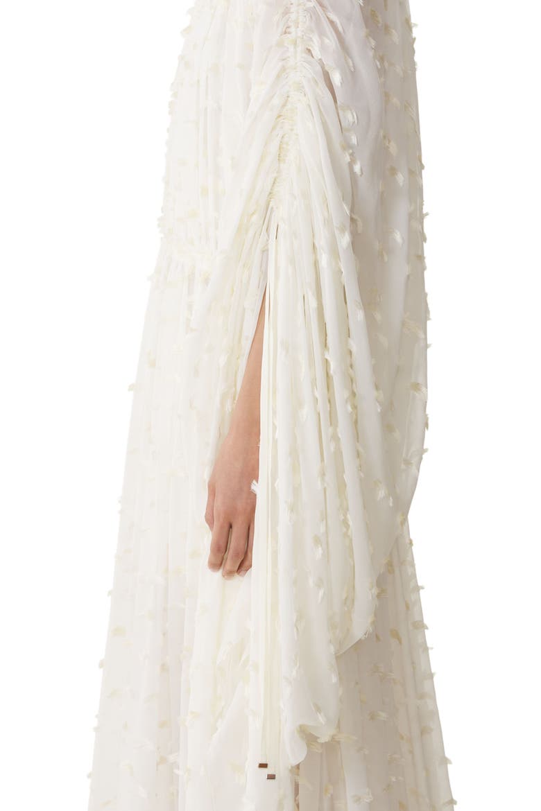 Long Dress In Plumetis Silk, Alternate, color, White/Ivory