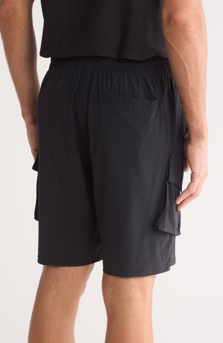 90 DEGREE BY REFLEX Warp Horizon 9-Inch Cargo Shorts, Alternate, color, Black
