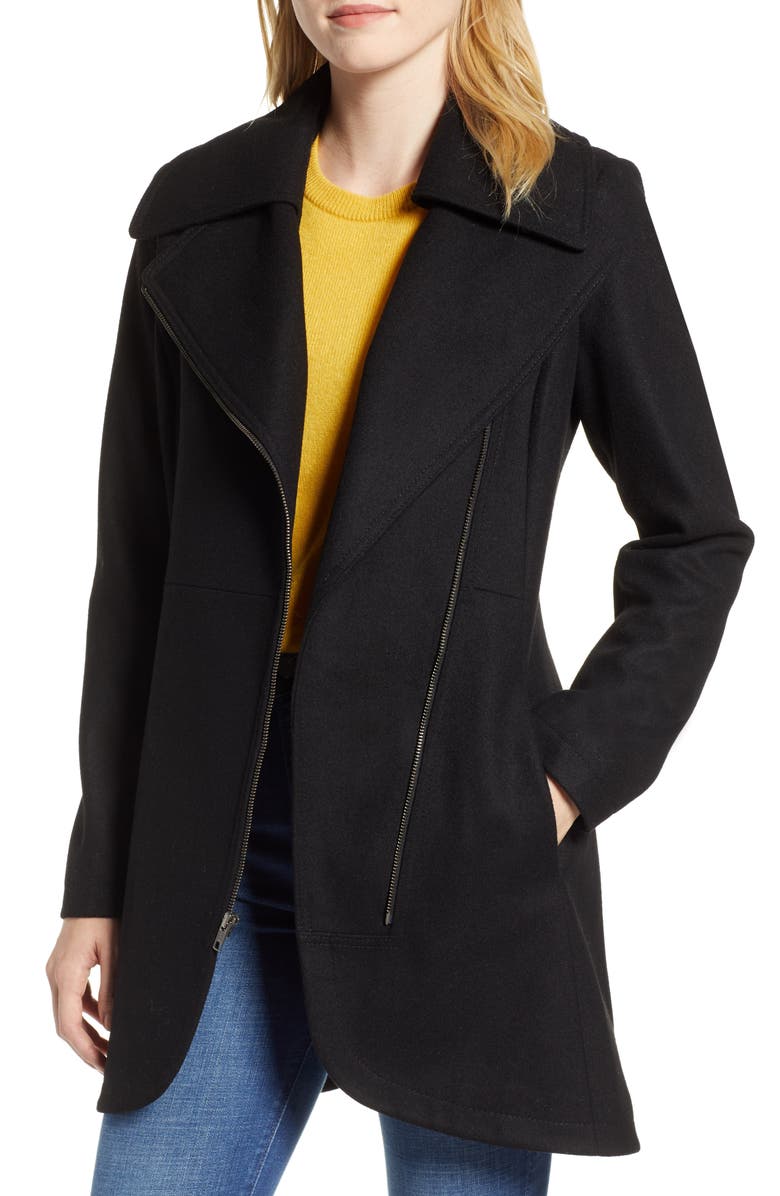 Halogen<sup>®</sup> Asymmetrical Zip Wool Blend Coat, Alternate, color, 