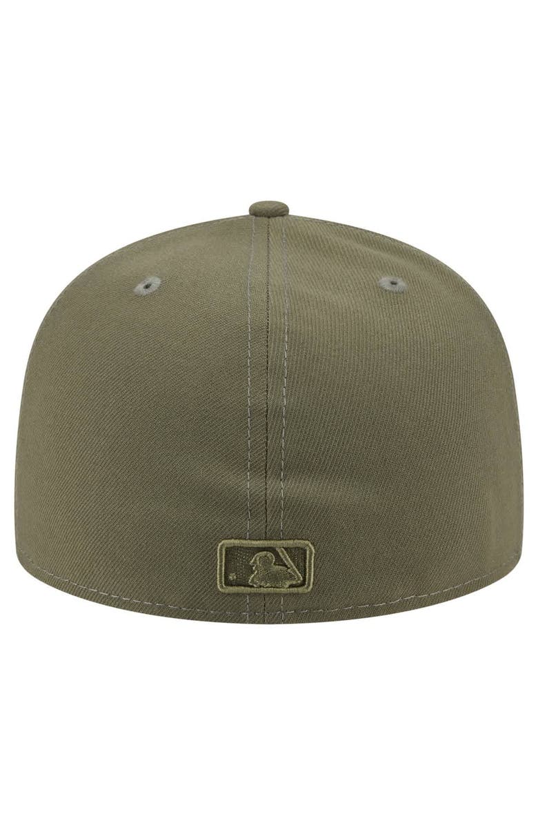 New Era Men's New Era Olive New York Mets Color Pack A-Frame 59FIFTY Fitted Hat, Alternate, color, 