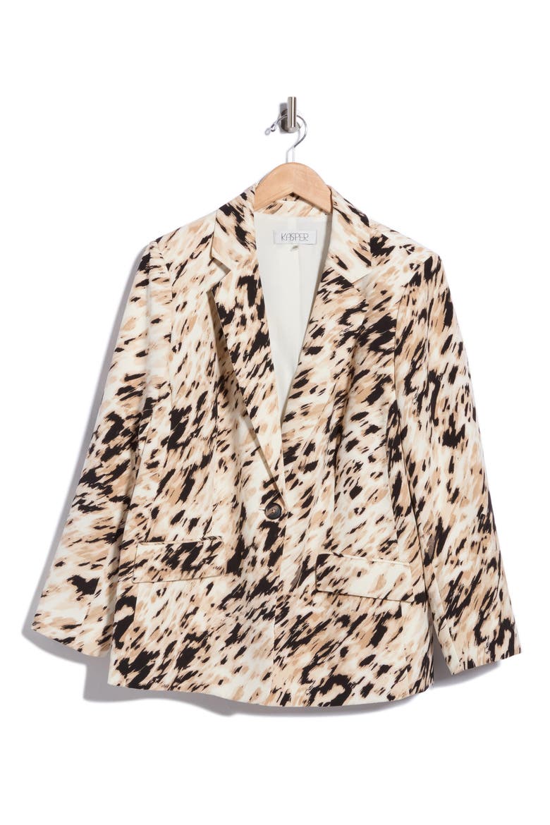 One-Button Notch Lapel Blazer, Main, color, TOASTED WHEAT MULTI