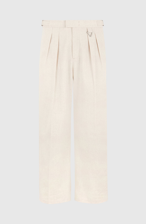Pierre Relaxed Fit Linen Pleated Tailored Trousers