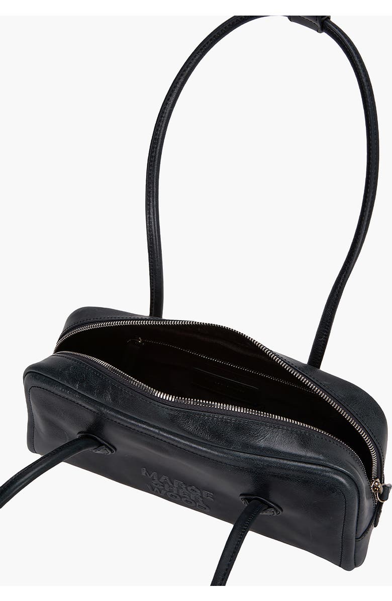 MARGESHERWOOD Soft Boston Leather Shoulder Bag, Alternate, color, Black Pull-Up