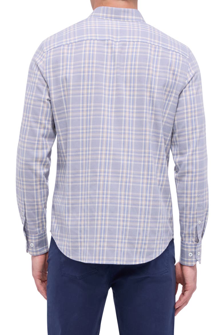 Karl Shaped Fit Plaid Performance Button-Up Shirt, Alternate, color, AIR BLUE