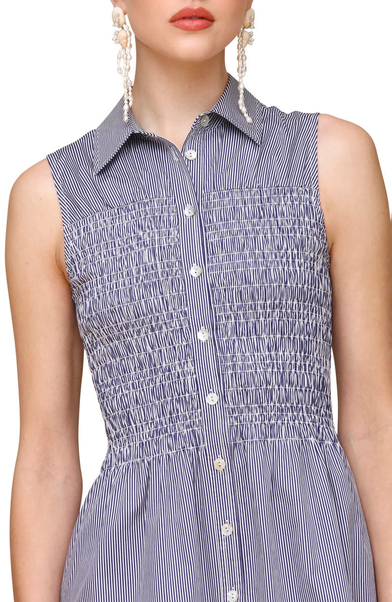 Avec Les Filles Smocked Sleeveless Shirtdress, Alternate, color,