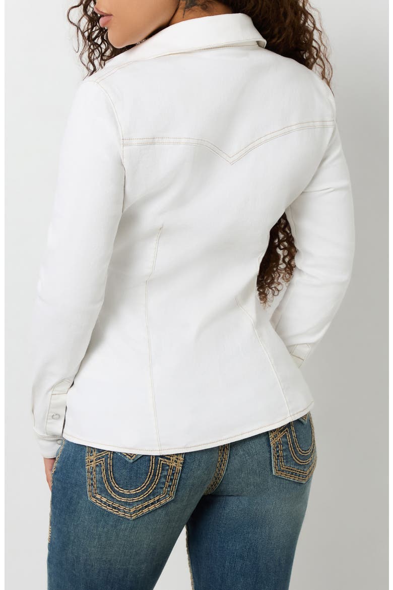 Western Denim Button-Up Shirt, Alternate, color, WINTER WHITE