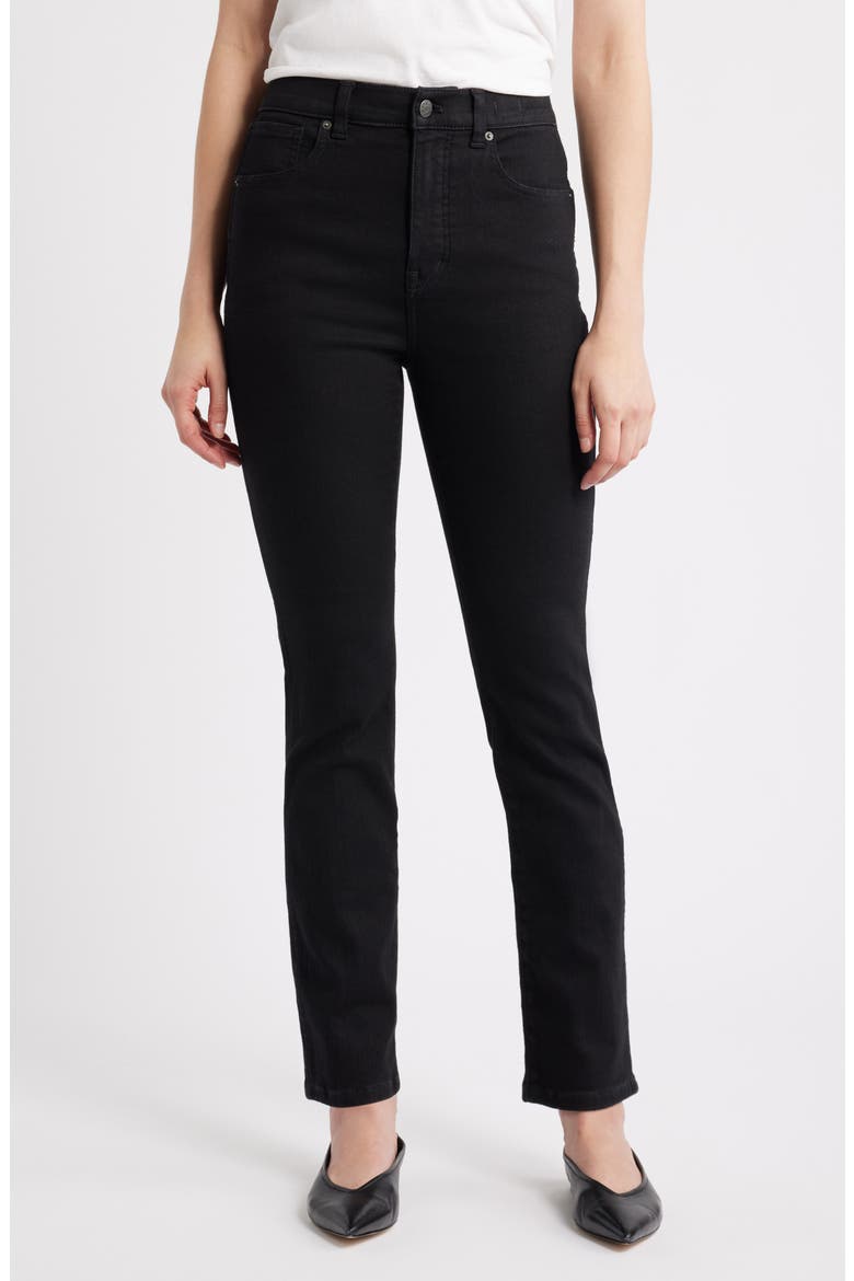 The Pencil High Waist Jeans, Main, color, BLACK FROST