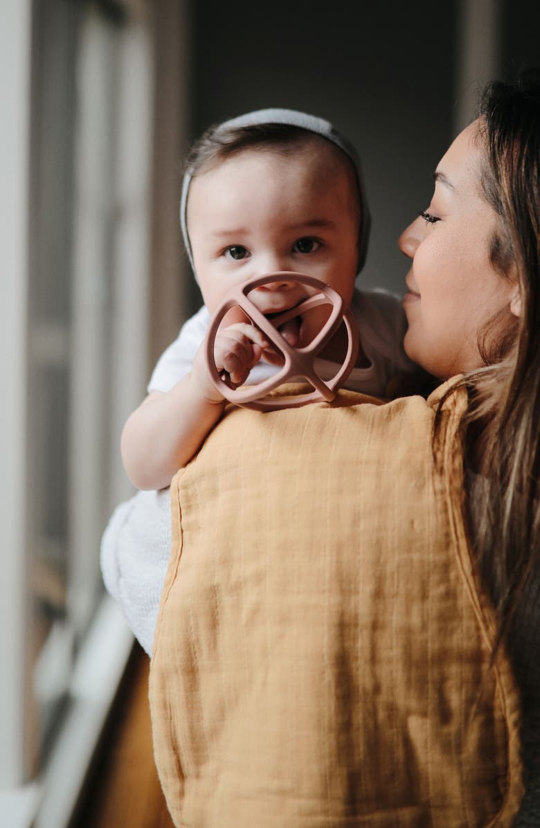 Mushie Silicone Ball Teether Toy, Alternate, color, Woodchuck
