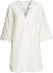 POSSE Darya Broderie Trim Kaftan Minidress