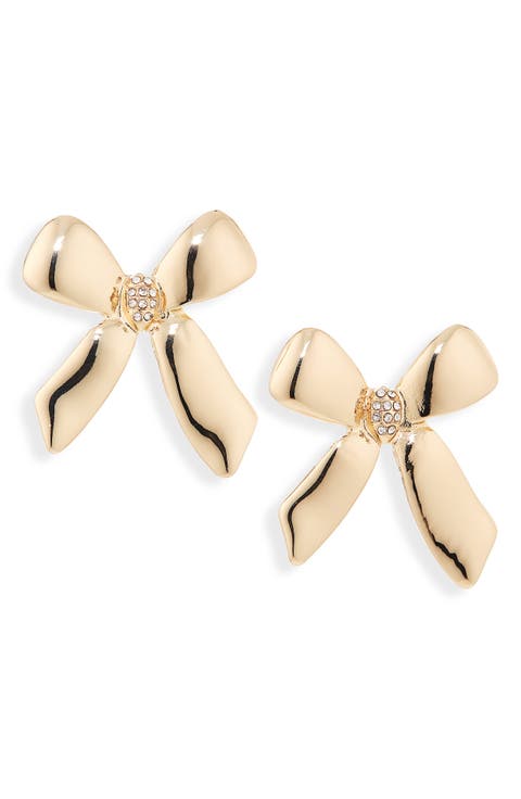 Crystal Bow Stud Earrings