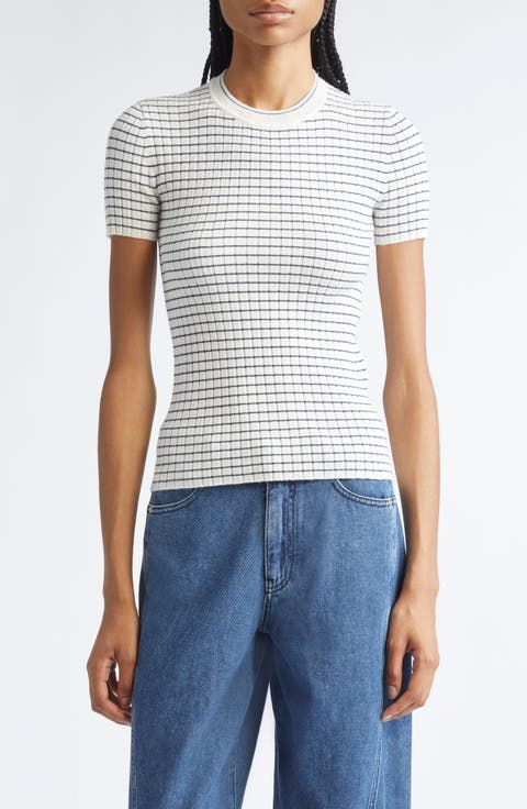 Stripe Rib Crewneck Top