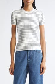 Emporio Armani Stripe Rib Crewneck Top