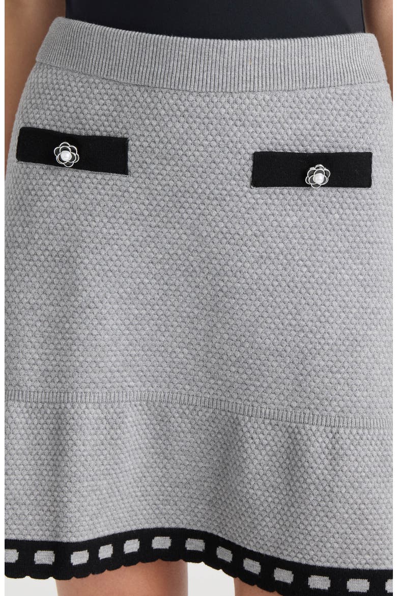 Contrast Trim Miniskirt, Alternate, color, LIGHT GREY MIX