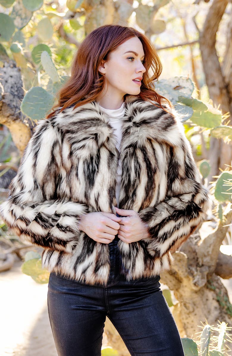 DONNA SALYERS FABULOUS FURS Desert Dream Faux Fur Jacket, Alternate, color,