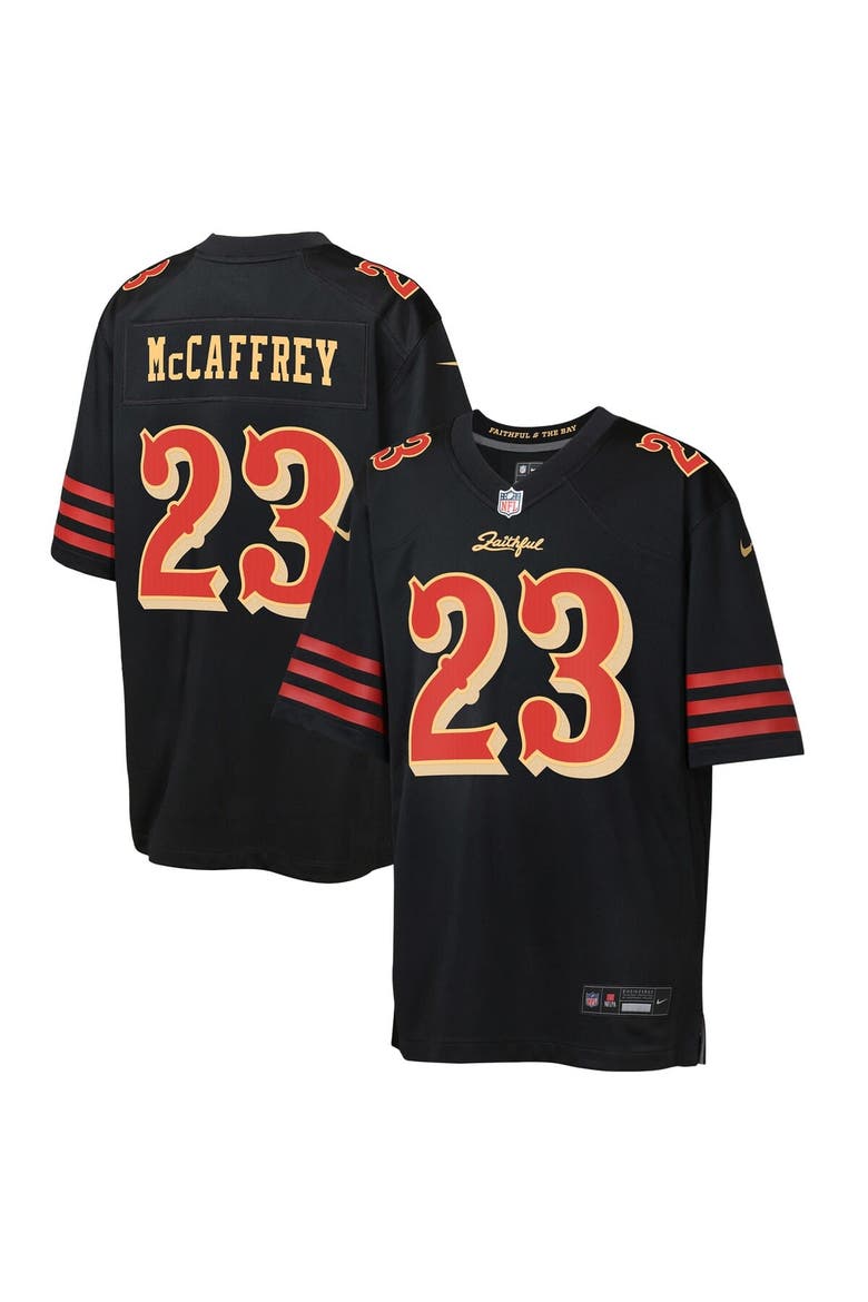 Youth Nike Christian McCaffrey Black San Francisco 49ers 2025 Rivalries Collection Game Jersey, Alternate, color, Black