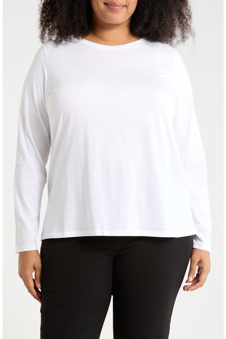 Long Sleeve Organic Cotton T-Shirt, Main, color, WHITE