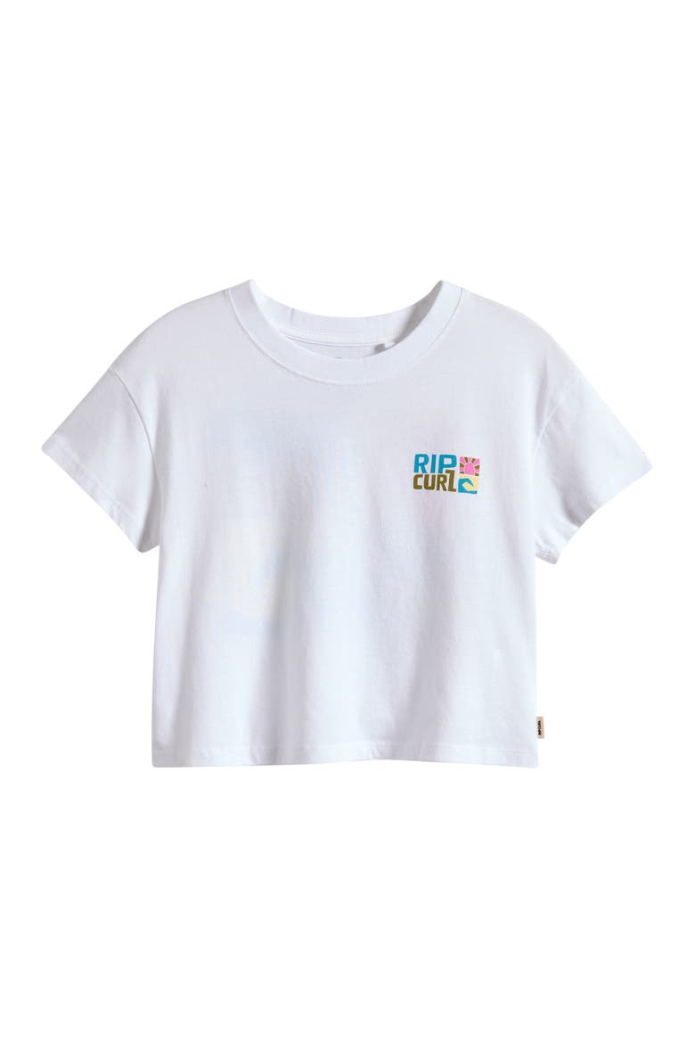Kids' Island Cotton Cropped T-Shirt, Main, color, WHITE