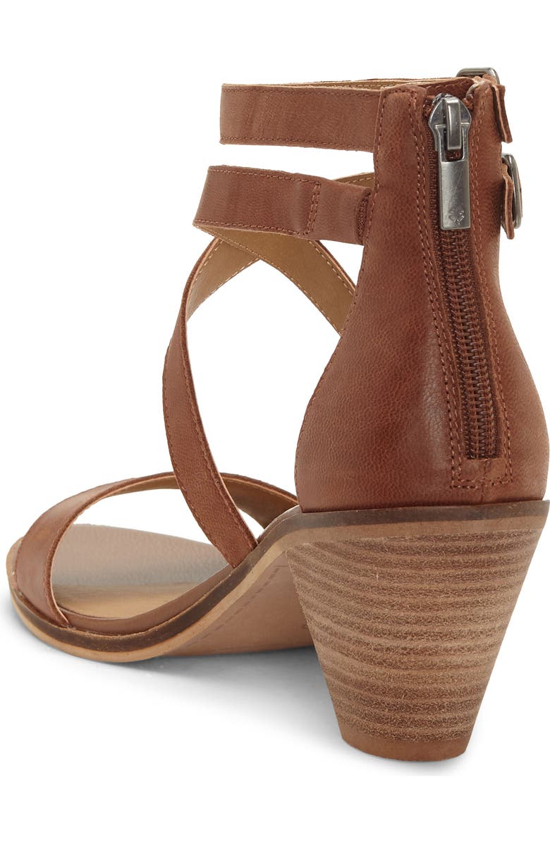 Lucky Brand Ressia Double Ankle Strap Sandal, Alternate, color, Toffee Leather