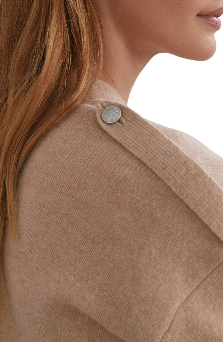 Reiss Maya V-Neck Wool-Blend Cardigan, Alternate, color, Beige Neutral