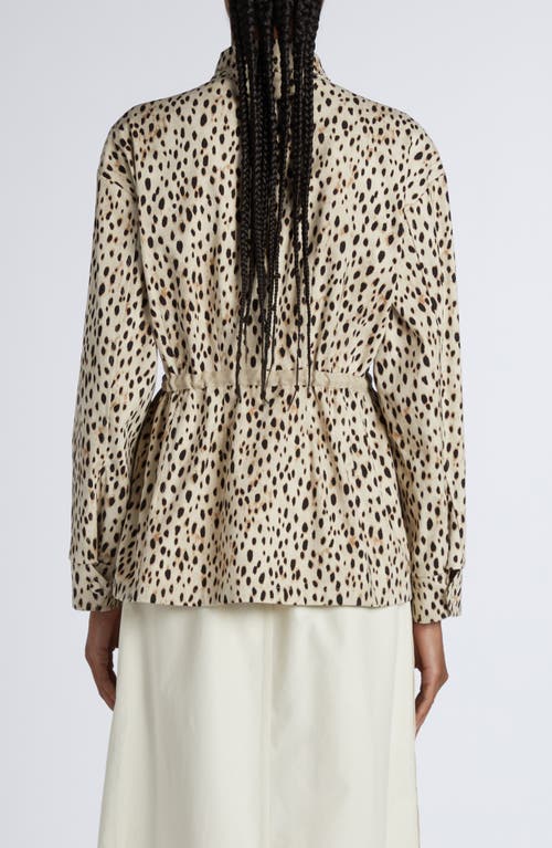 Moncler Saulon Technical Twill Field Jacket In Light Beige Print