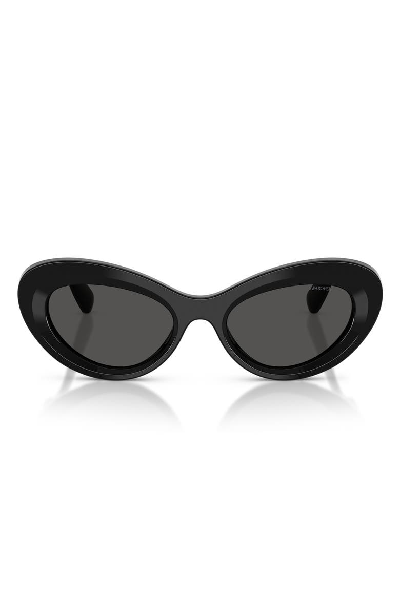 Swarovski 51mm Cat Eye Sunglasses, Main, color, Black / Dark Grey