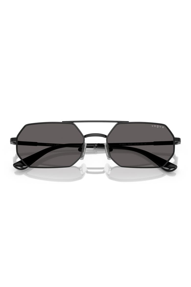 55mm Irregular Sunglasses, Alternate, color, BLACK