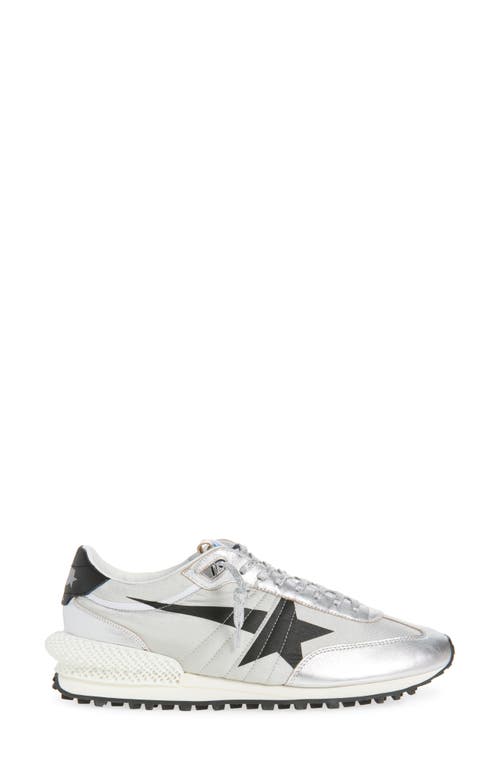 Golden Goose Marathon Nylon Sneakers With Silver Ripstop And Black Star Shoes