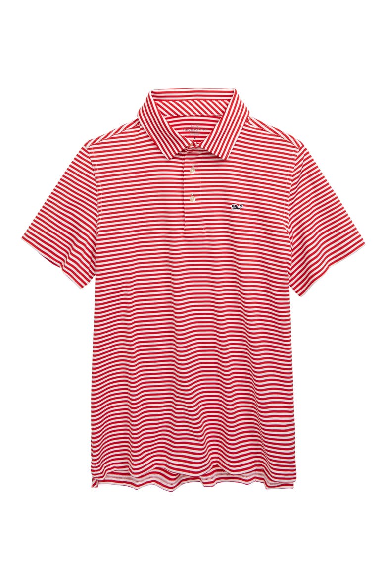 Feeder Stripe Performance Polo, Main, color, LIGHTHOUSE RED