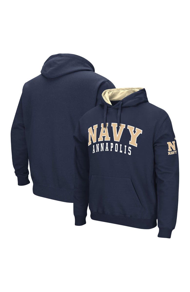 COLOSSEUM Men's Colosseum Navy Navy Midshipmen Double Arch Pullover Hoodie, Main, color, 