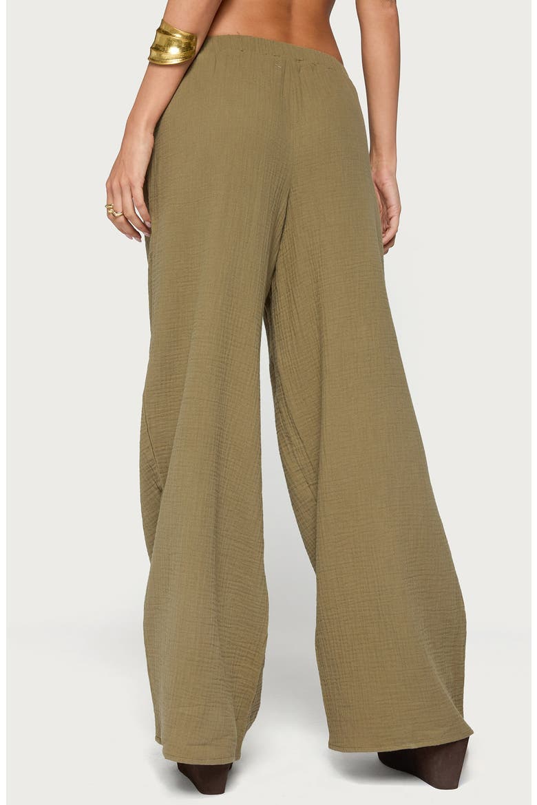 Viktoria Wide Leg Gauze Pants, Alternate, color, OLIVE
