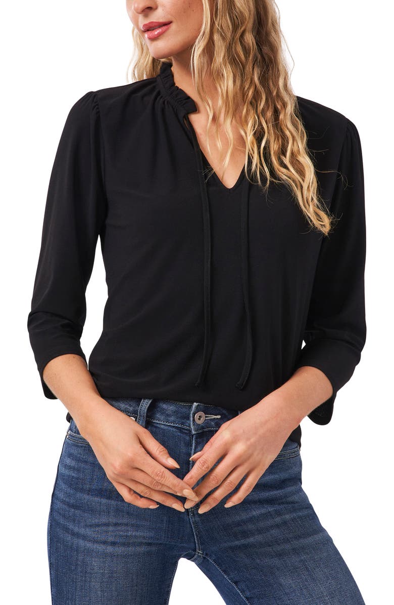 CeCe Tie Neck Knit Blouse, Main, color, 