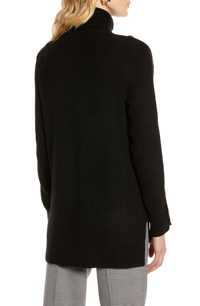 Halogen<sup>®</sup> Button Sleeve Turtleneck Sweater, Alternate, color,